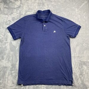Aeropostale Polo Shirt Mens Medium Blue A87 Logo Golf Rugby Preppy Casual